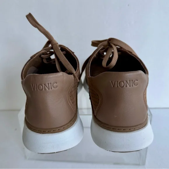 Vionic Womens Fresh Riley Lace Up Shoes Sneakers Brown Nubuck Leather 7.5 Vented - Picture 6 of 8